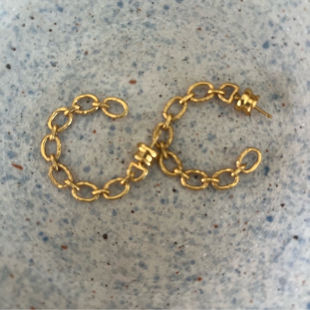 Julie Vos Gold Chain Link Earrings